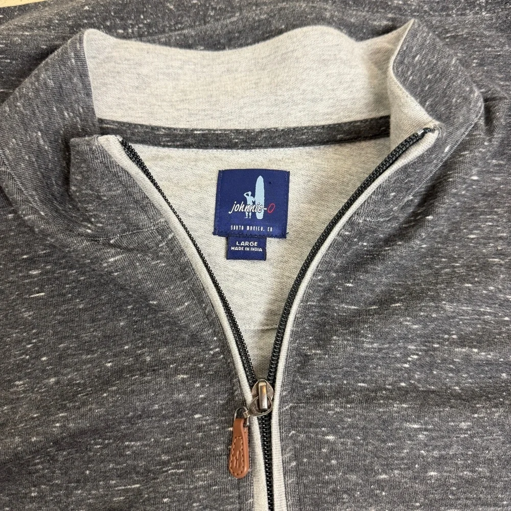 Johnnie-O Sully 1/4 Zip Pull Over  | Men’s Large | Pewter